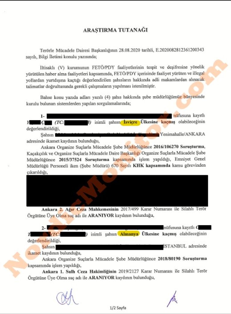 مذكرة تكشف أن الأتراك المستهدفين من قبل الدبلوماسيين الأتراك يواجهون محاكمة في تركيا أردوغان مع هاكان فيدان رئيس الاستخبارات التركية