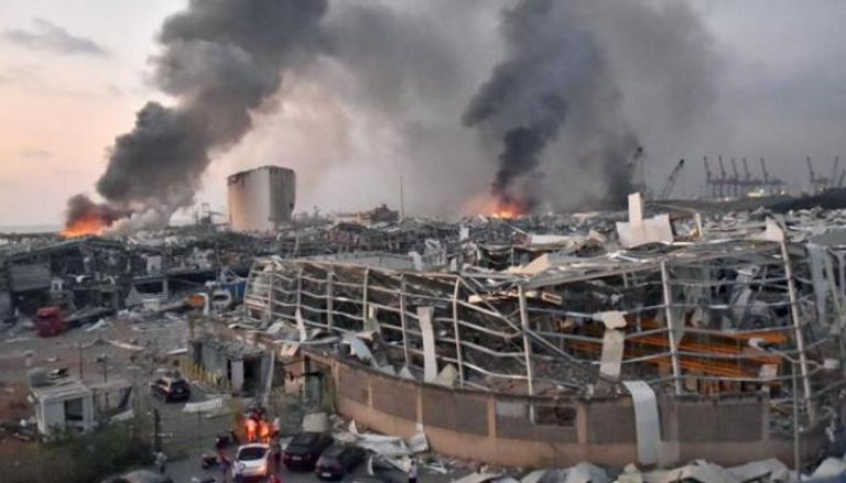 جانب من انفجار مرفأ بيروت في 4 أغسطس 2020
