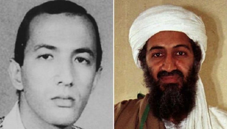 سيف العدل المصري يسارا وزعيم القاعدة السابق أسامة بن لادن