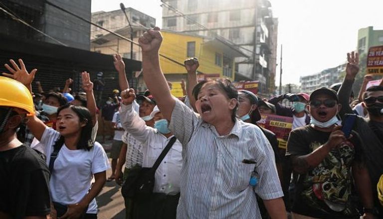 استمرار الاحتجاجات في شوارع ميانمار