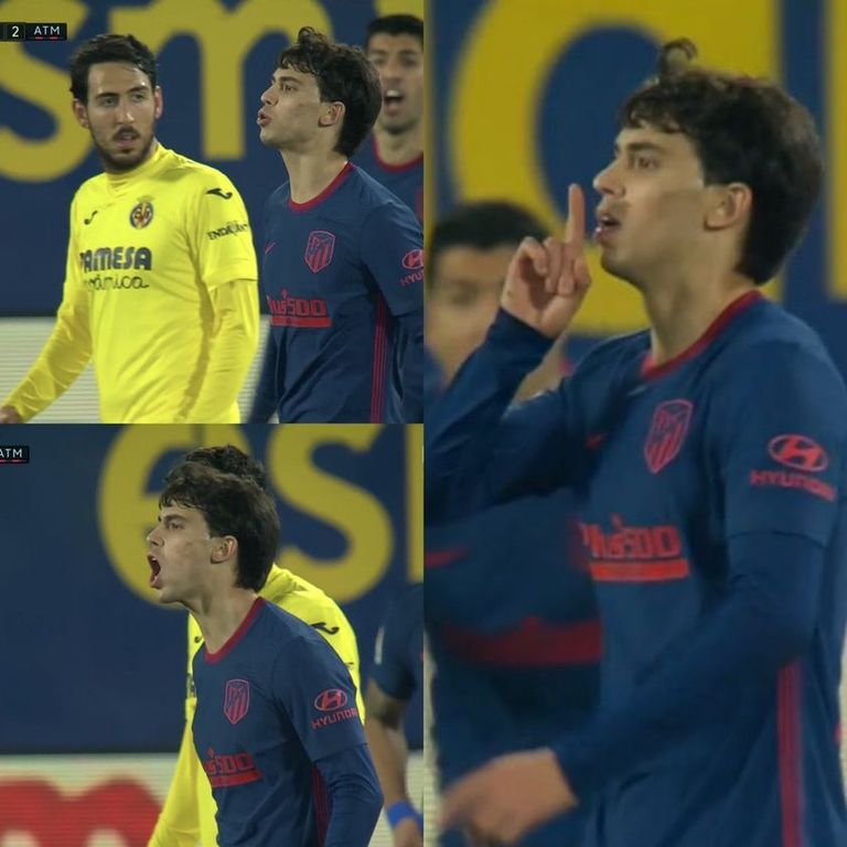إشارة جواو فيليكس بعد هدفه الثاني في فياريال دييجو سيميوني مدرب أتلتيكو مدريد