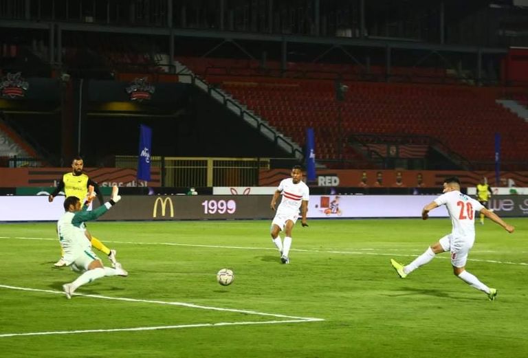 الزمالك ضد وادي دجلة مصطفى محمد مهاجم الزمالك المصري المعار