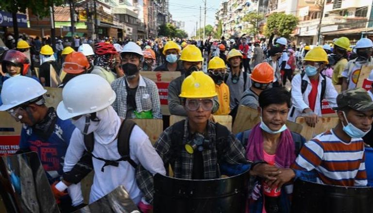 تصاعد الاحتجاجات في ميانمار ضد الانقلاب العسكري - أ.ف.ب