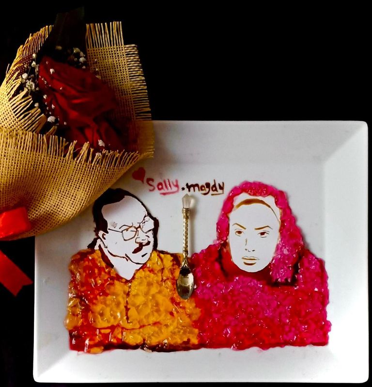 لوحة من المربي بمناسبة عيد الحب الشابة المصرية سالي مجدي مراد