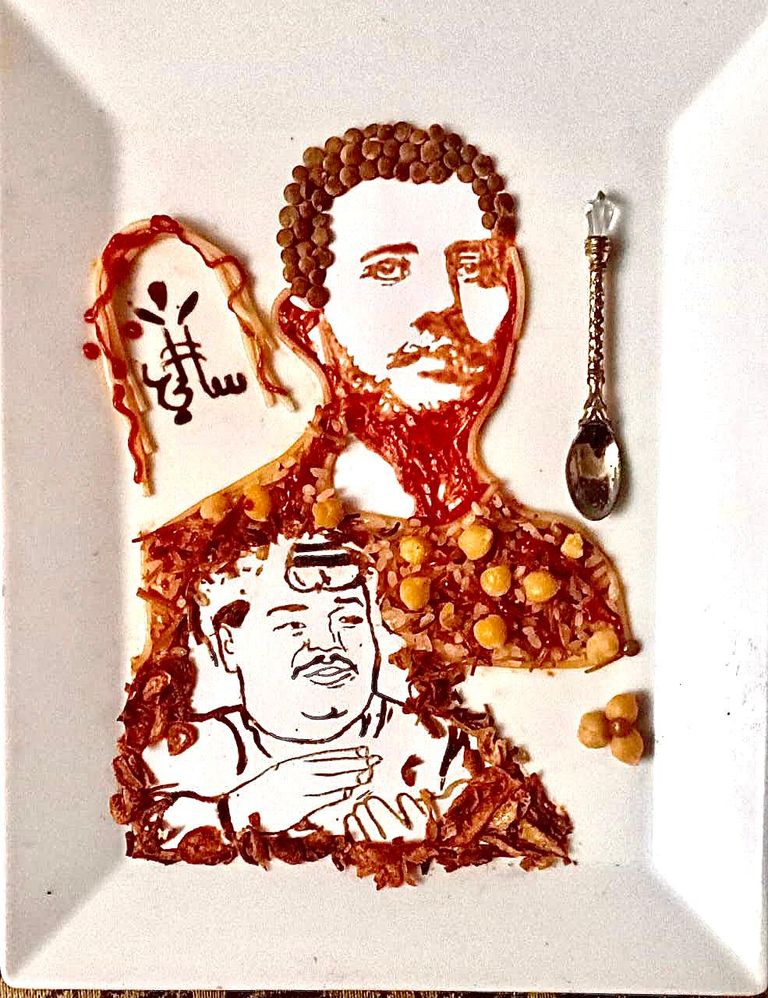 حمزة نمرة في كوميكس باستخدام الكشري المصري الشابة المصرية سالي مجدي مراد