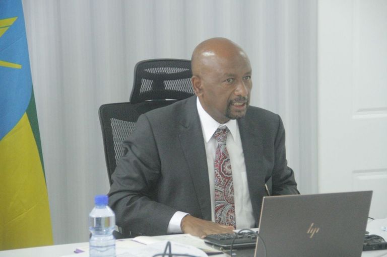 وزير المياه الإثيوبي مع الوفد الكونغولي