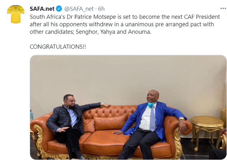 باتريس موتسيبي رئيس الاتحاد الأفريقي لكرة القدم الجديد