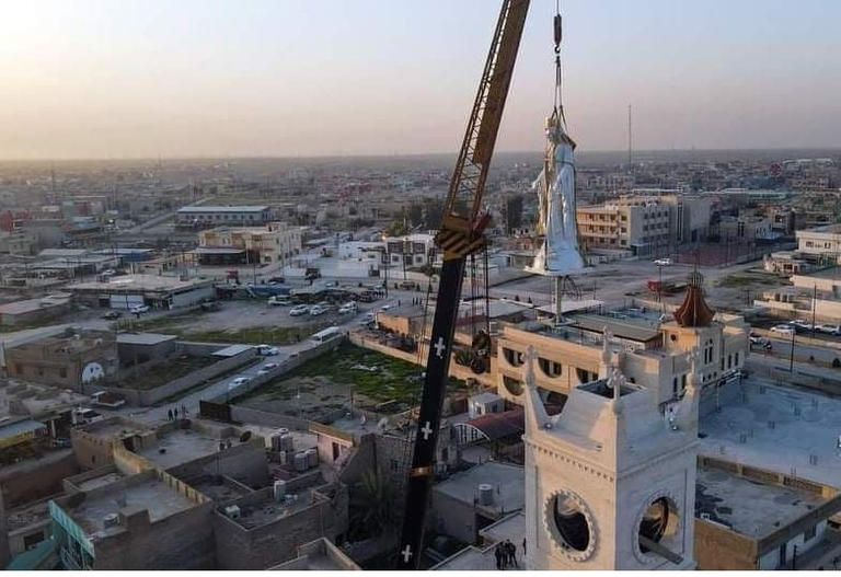 ترميم كنيسة الطاهرة الكبرى البابا فرنسيس في ساحة