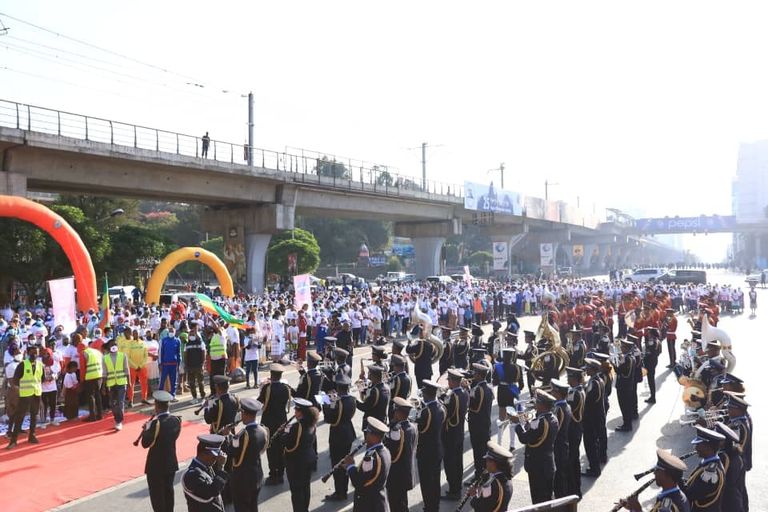 جانب من المهرجان الرياضي في إثيوبيا