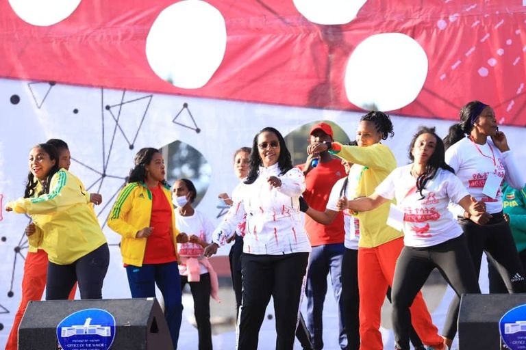 جانب من المهرجان الرياضي في إثيوبيا