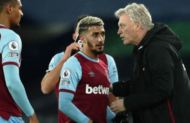 سعيد بن رحمة نجم وست هام مع مدربه ديفيد مويس سعيد بن رحمة نجم وست هام