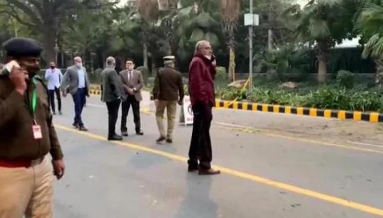 موقع الانفجار قرب سفارة إسرائيل في الهند
