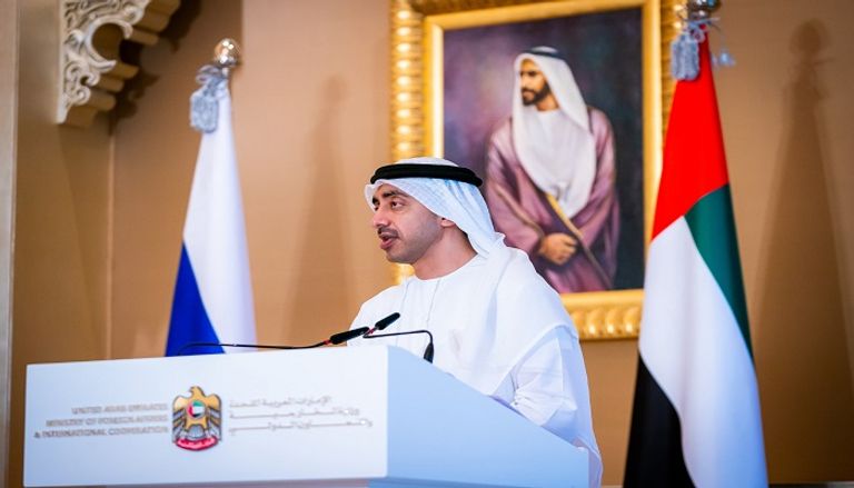 مؤتمر صحفي بين الشيخ عبدالله بن زايد وسيرجي لافروف