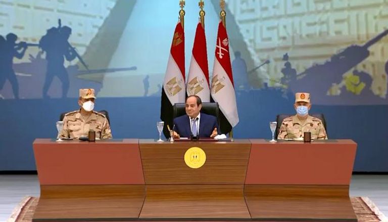 الرئيس المصري عبدالفتاح السيسي خلال احتفالية القوات المسلحة