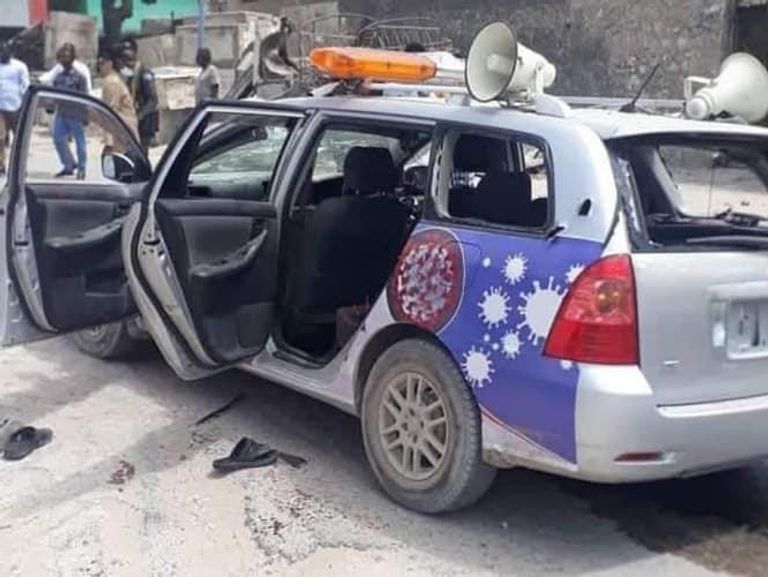 موقع التفجير الذي استهدف حملة توعية