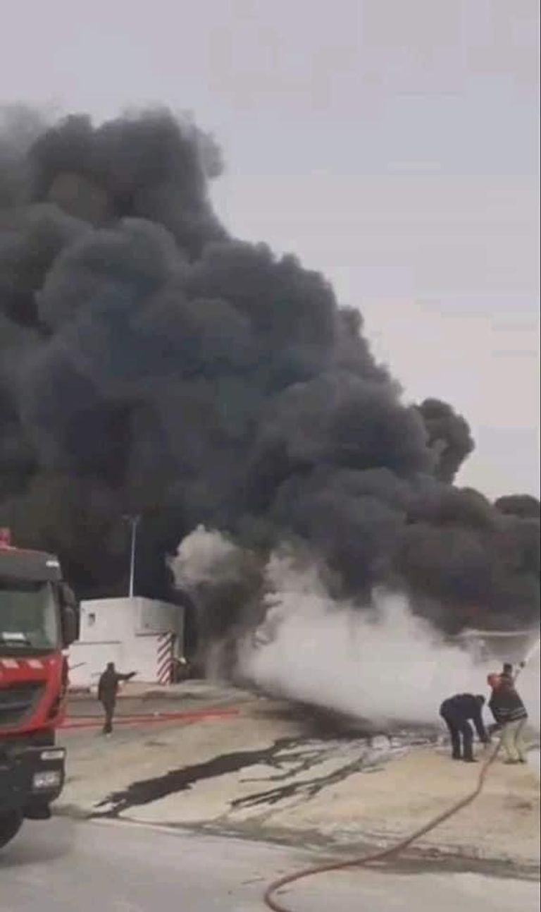 انفجار خزان بمصنع في تونس انفجار خزان بمصنع في تونس