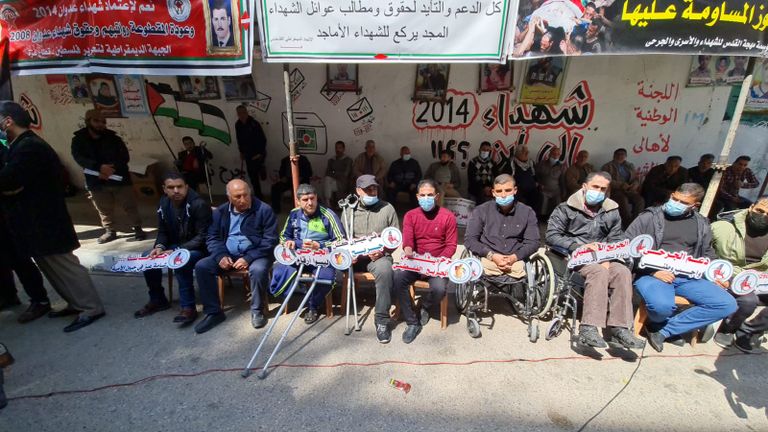 تظاهرة بغزة تنادي بإنصاف جرحى فلسطين