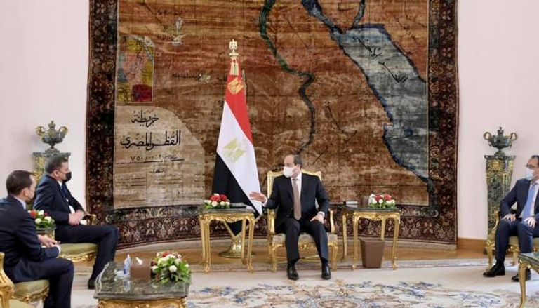  الرئيس المصري عبدالفتاح السيسي ورئيس الحكومة الليبية الدبيبة 