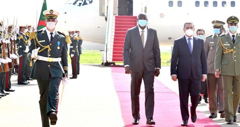 مراسم استقبال الرئيس المالي المؤقت بالجزائر جانب من القمة الجزائرية المالية