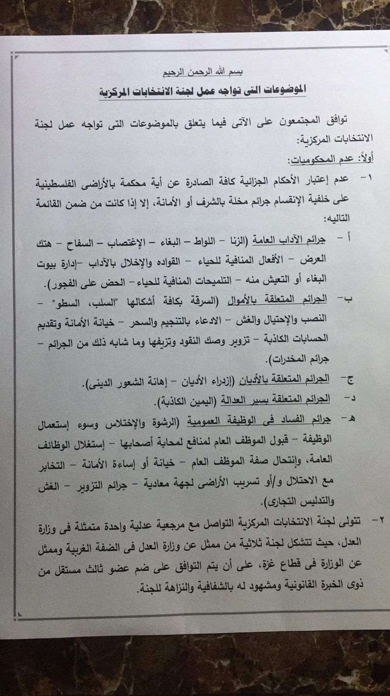 جانب من جلسة الحوار الوطني الفلسطيني بالقاهرة