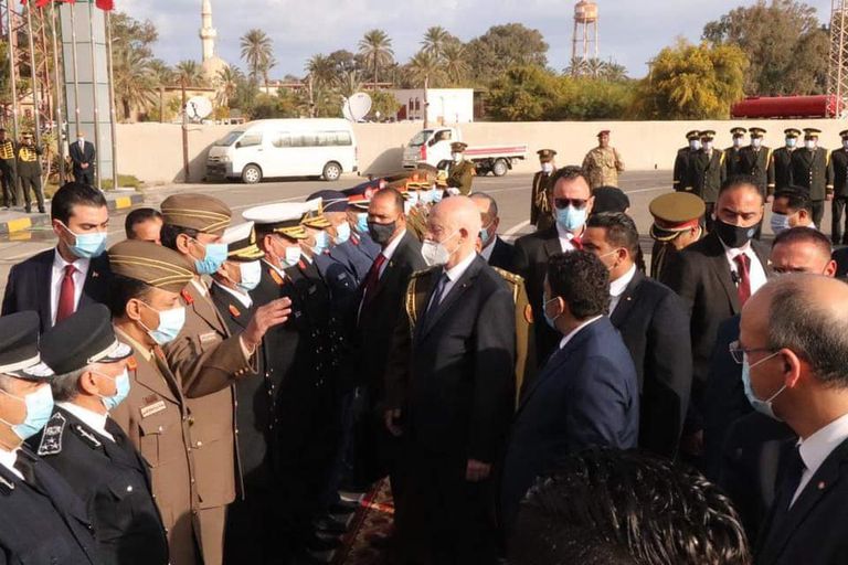 الرئيس التونسي قيس سعيد يصل إلى ليبيا