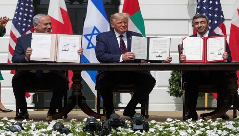 جانب من توقيع اتفاقية السلام بين الإمارات وإسرائيل- أرشيفية