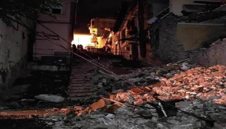 جانب من الخسائر المادية جراء زلزال محافظة بجاية الجزائرية