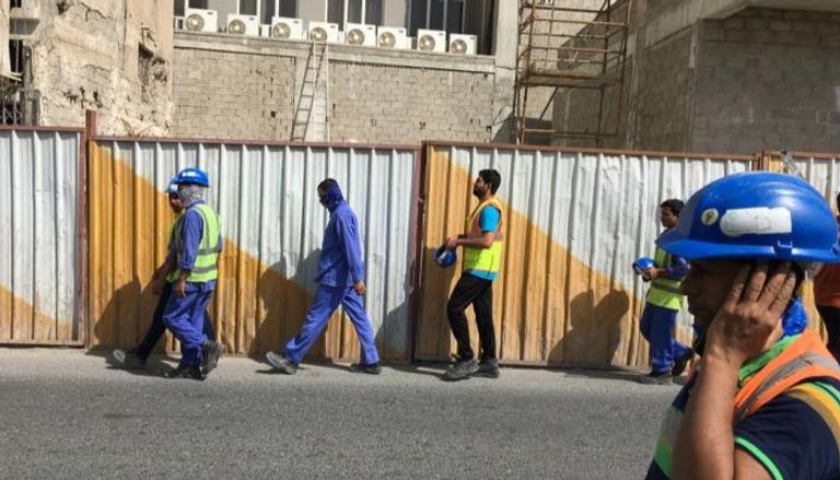 عمال ملاعب مونديال قطر