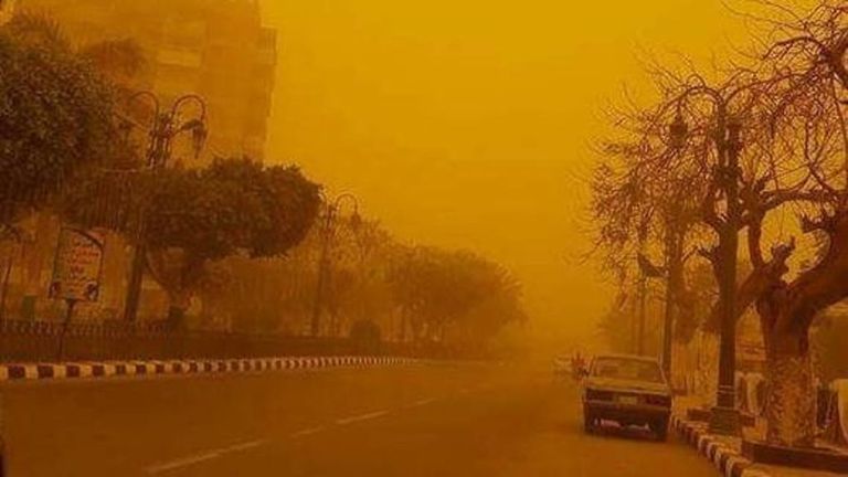 العاصفة الترابية طالت معظم أنحاء الجمهورية