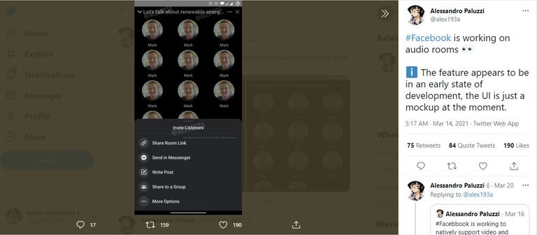 الحساب الشخصي لمطور الهاتف المحمول "أليساندرو بالوزي" تطبيق