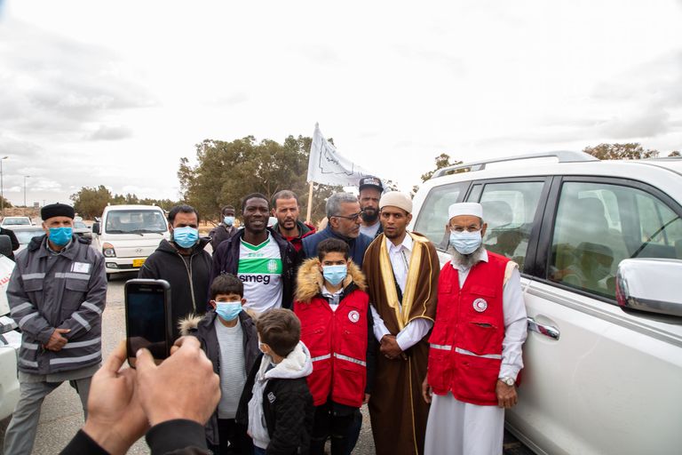 جانب من استقبال بلدية الرجبان لرحالة السلام