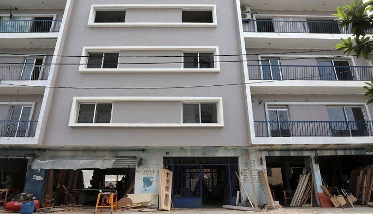 ترميم مبنى بأحد أحياء بيروت