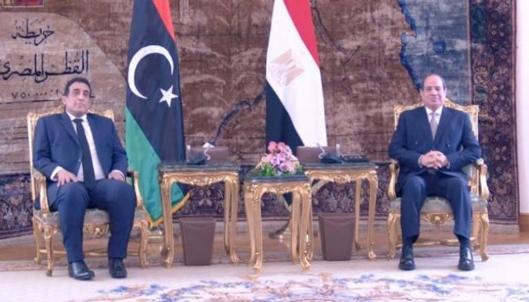 الرئيس المصري ورئيس المجلس الرئاسي الليبي 