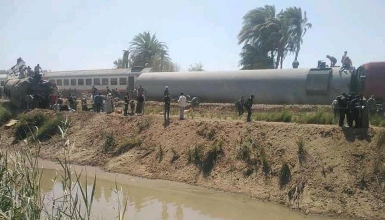 تصادم قطارين في مصر