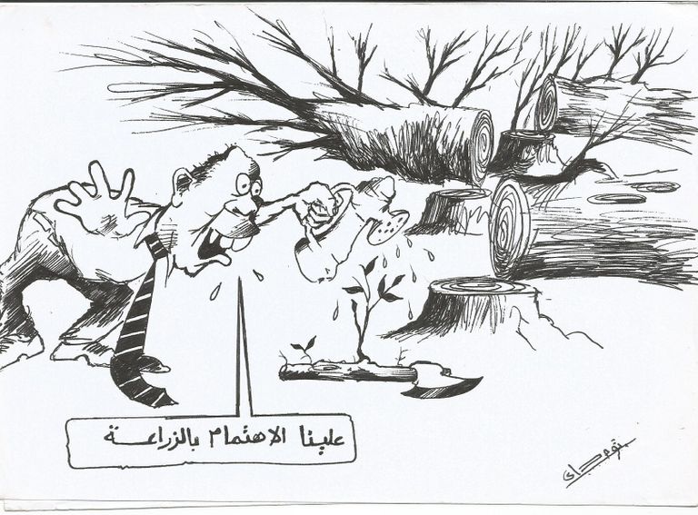 إحدى رسومات الفنان جنوب سوداني توماس داي فال