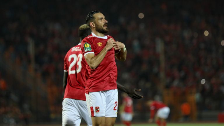 التونسي علي معلول لاعب الأهلي المصري فريق الأهلي المصري