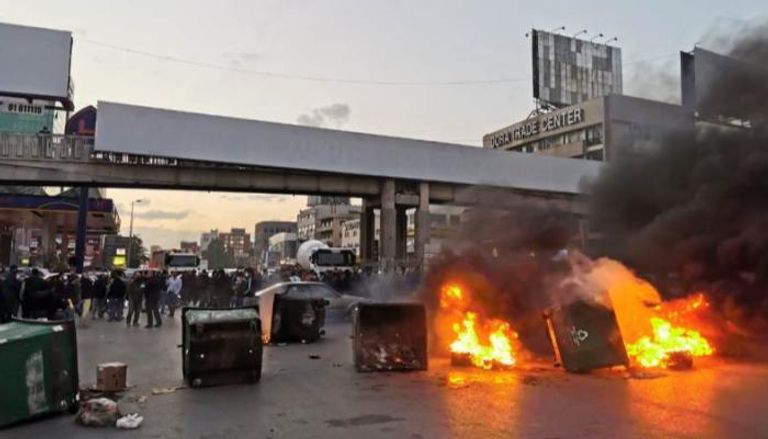 جانب من الاحتجاجات في الأيام الأخيرة في لبنان