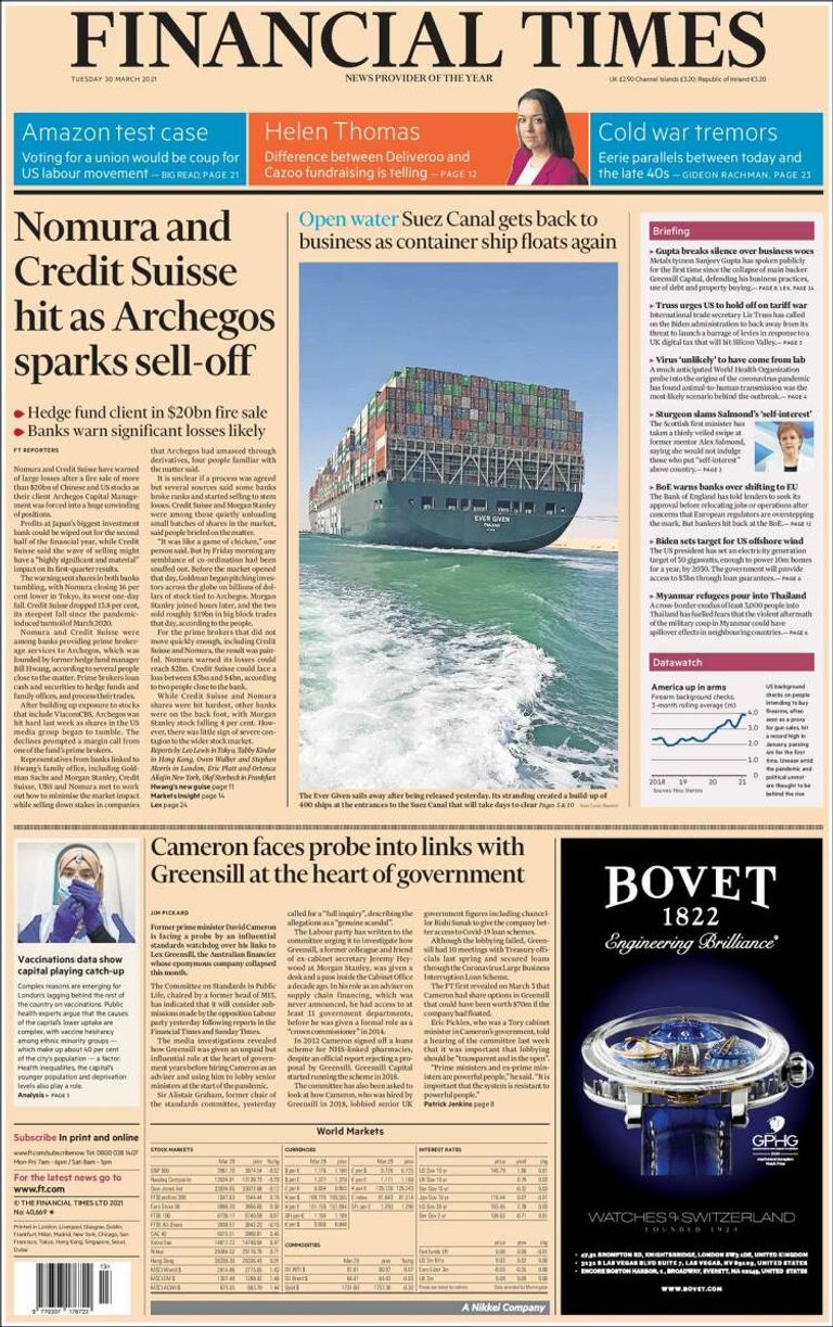 صحيفة "فاينانشال تايمز" سعادة العاملين بهيئة قناة السويس بتحرير السفنية