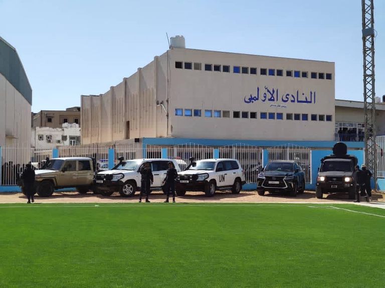 جانب من حفل إطلاق المحتجزين - (مديرية أمن الزاوية)