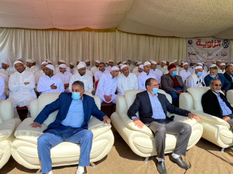 جانب من حفل إطلاق المحتجزين - (مديرية أمن الزاوية)