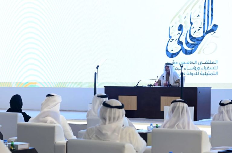 جانب من فعاليات اليوم الرابع لملتقى السفراء وممثلي البعثات التمثيلية لدولة الإمارات في الخارج الشيخ نهيان بن مبارك آل نهيان وزير التسامح والتعايش الإماراتي