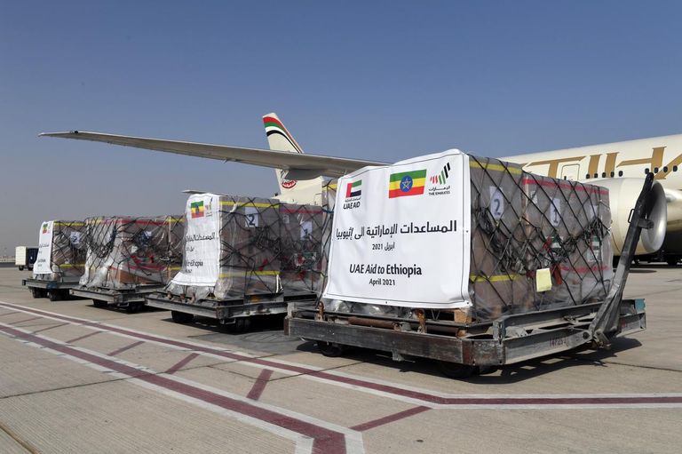 الإمارات ترسل طائرة مساعدات إنسانية إلى إثيوبيا مساعدات إماراتية لإثيوبيا