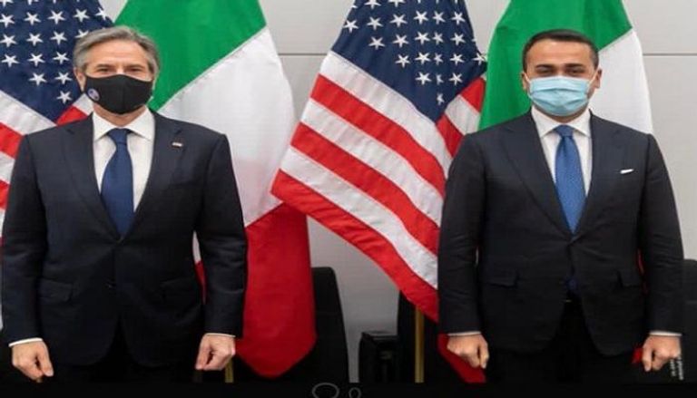 وزيرا الخارجية الإيطالي دي مايو والأمريكي أنتوني بلينكن. (أرشيفية)