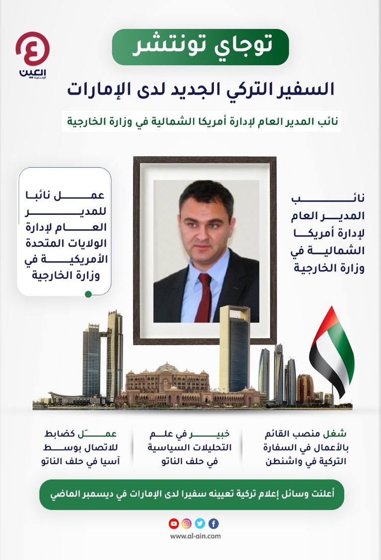 توجاي تونتشر السفير التركي الجديد لدى دولة الإمارات العربية المتحدة