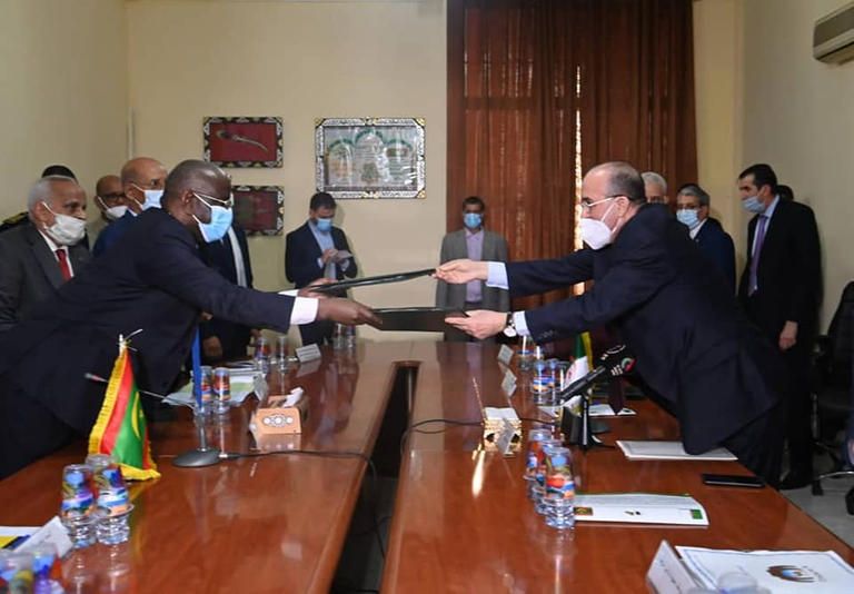 مراسم توقيع مذكرة التفاهم بين وزيرا داخلية الجزائر وموريتانيا