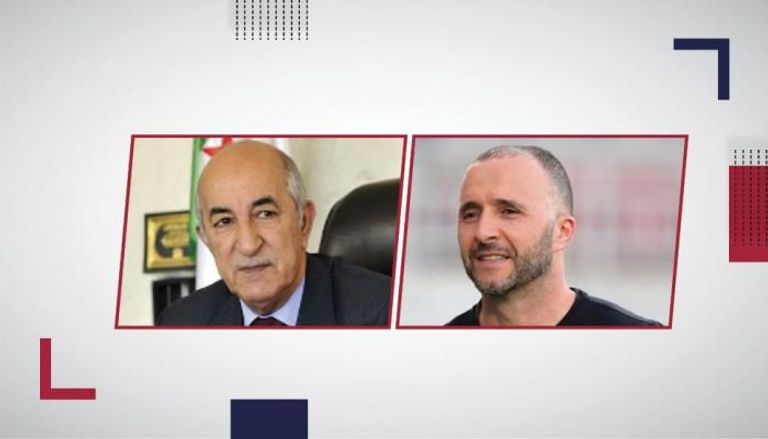 جمال بلماضي مدرب منتخب الجزائر والرئيس الجزائري عبدالمجيد تبون