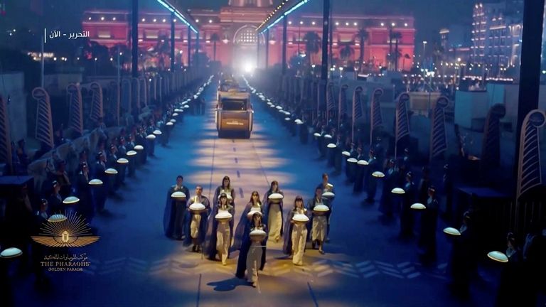 المتحف المصري خلال موكب المومياوات الملكية في مصر