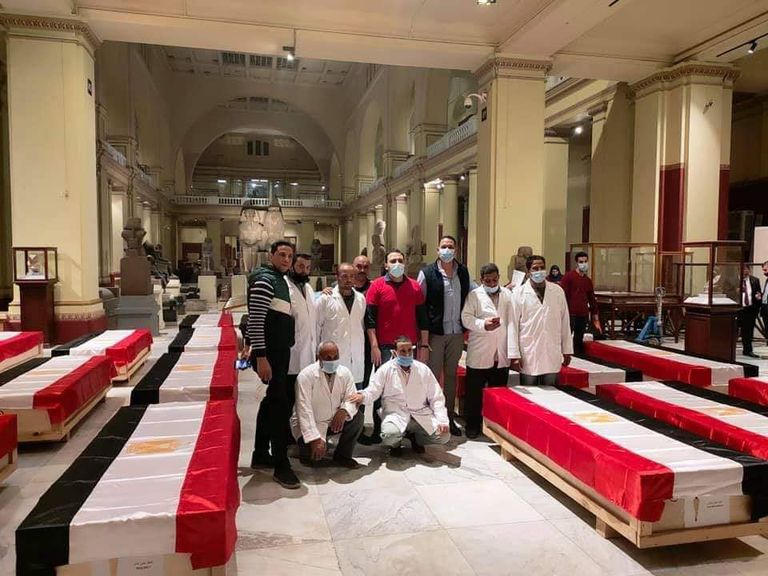 المتحف المصري خلال موكب المومياوات الملكية في مصر