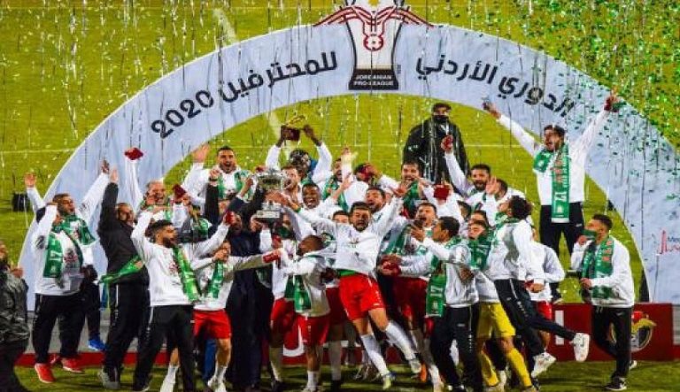 فريق الوحدات حامل لقب الدوري الأردني الوحدات ضد الفيصلي - صورة أرشيفية