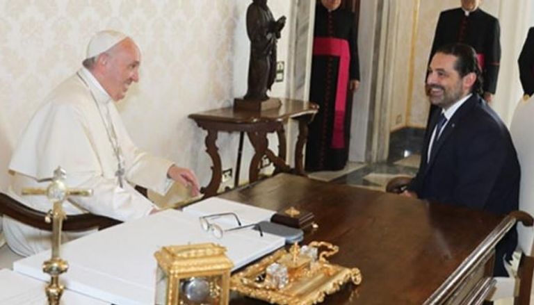 الحريري والبابا فرنسيس (ارشيفية).